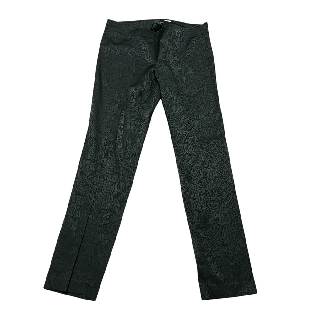 Cynthia Rowley Women’s Size 6 Elegant Black Pants textured peacock print